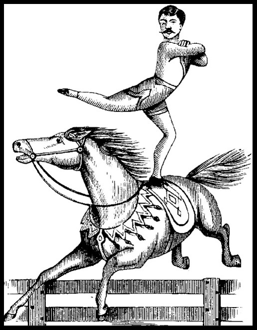 Man Standing on Horse Illustration by Richard Thacker Morris